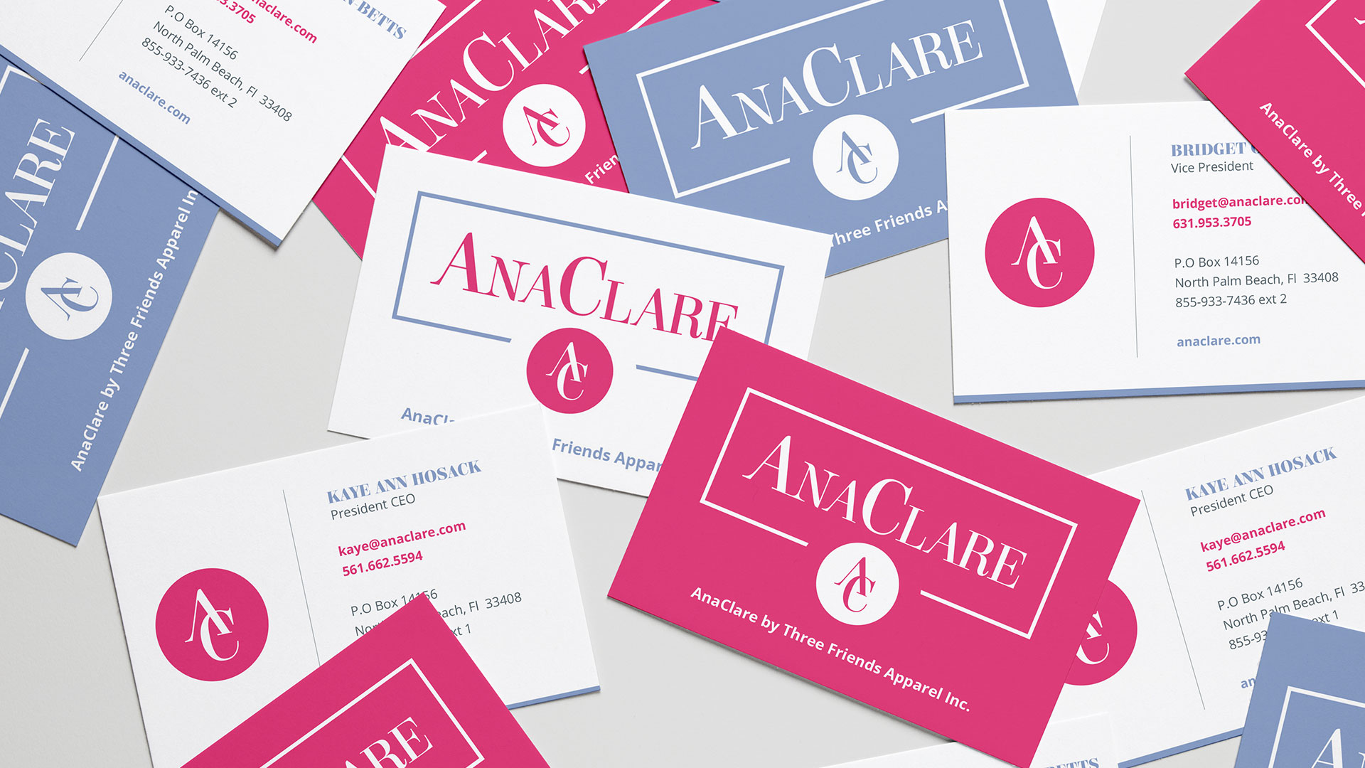 Custom Business Card Design - AnaClare by Three Friends Apparel Inc