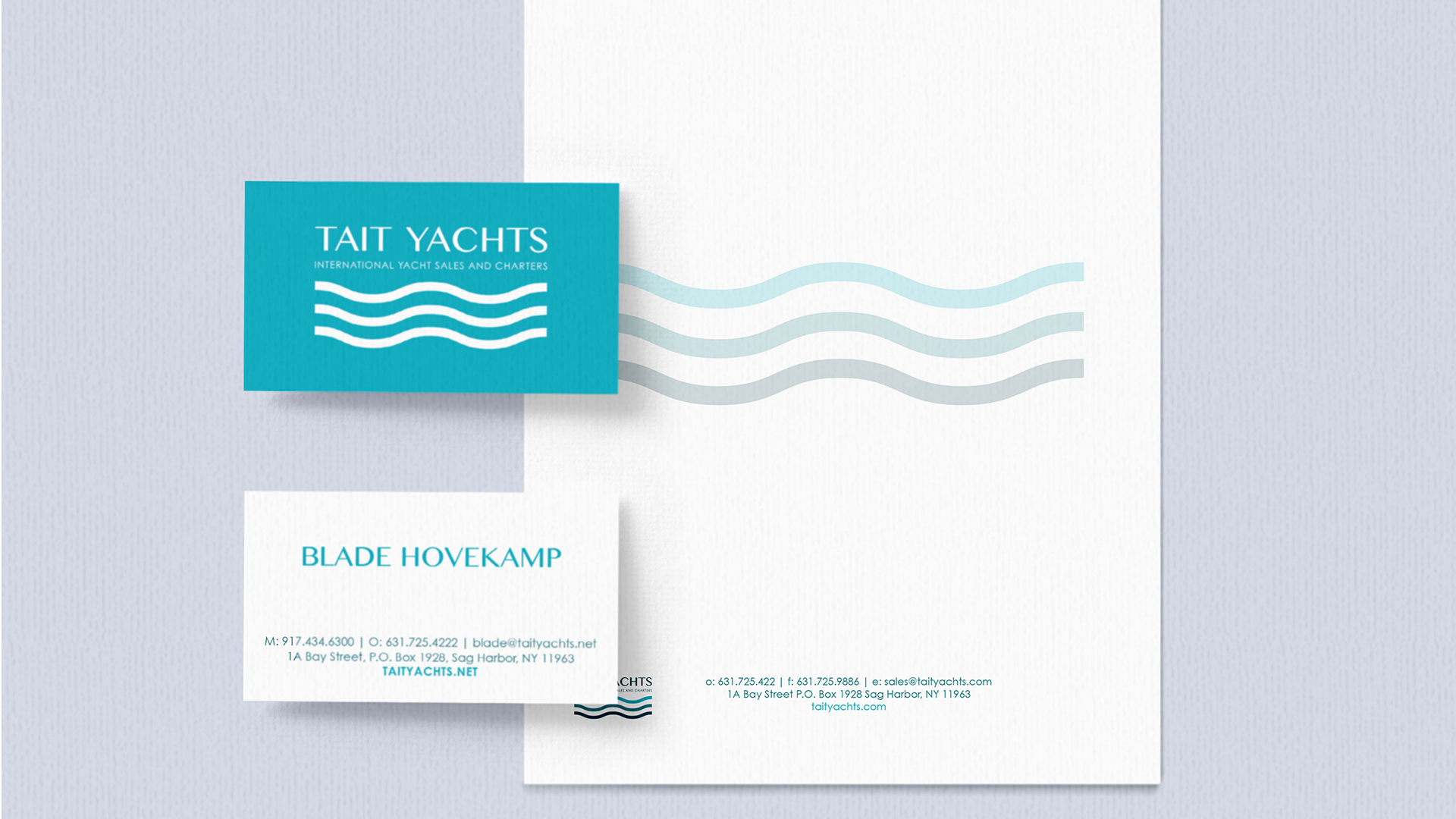 Custom Business Cards & Stationary Design - Tait Yachts International Yacht Sales and Charters