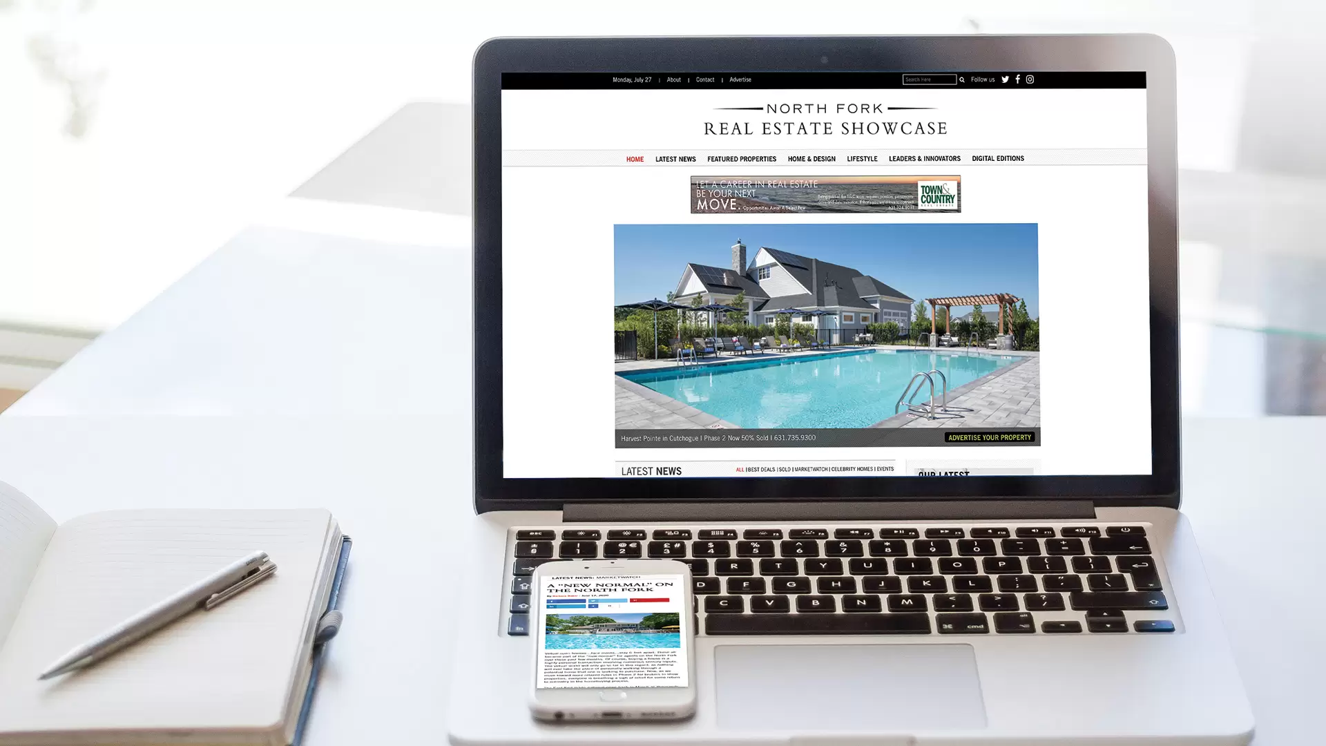 Custom Magazine Website - North Fork Real Estate Showcase Magazine Website